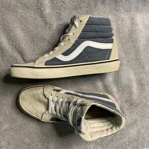 High Top Specialty Navy and Creme Vans Women's Size 7.5